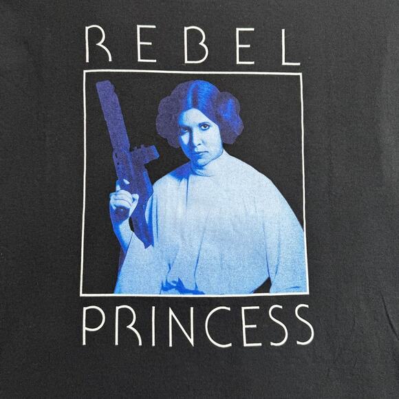 Disney Parks Star Wars Princess Leia Rebel Princess Black T-Shirt L Large NWT - Picture 2 of 9